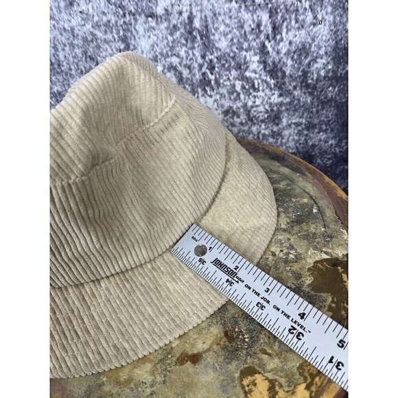 Vintage style bucket hat grandpacore velveteen corduroy tan fall winter cozy - Picture 9 of 11